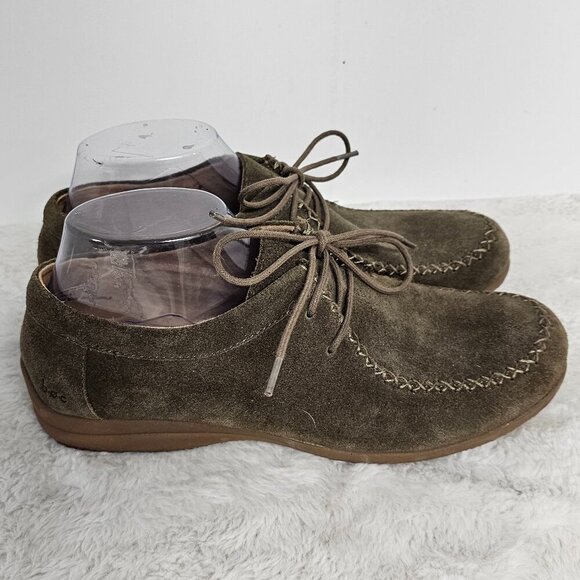 BOC Olive Green Suede Creepers Retro Hippie Boho 9.5 - Picture 4 of 11